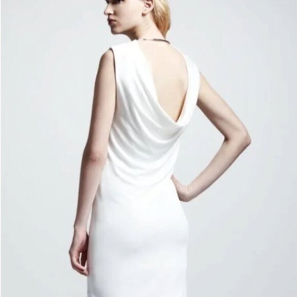 Tβ by ALEXANDER WANG Drape-Back Above Knee/Mini Rayon Sleeveless Black Dress S - Picture 5 of 13